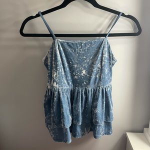 Blue velvet tank top